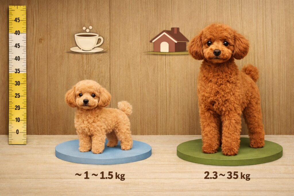 トイプードル サイズ表