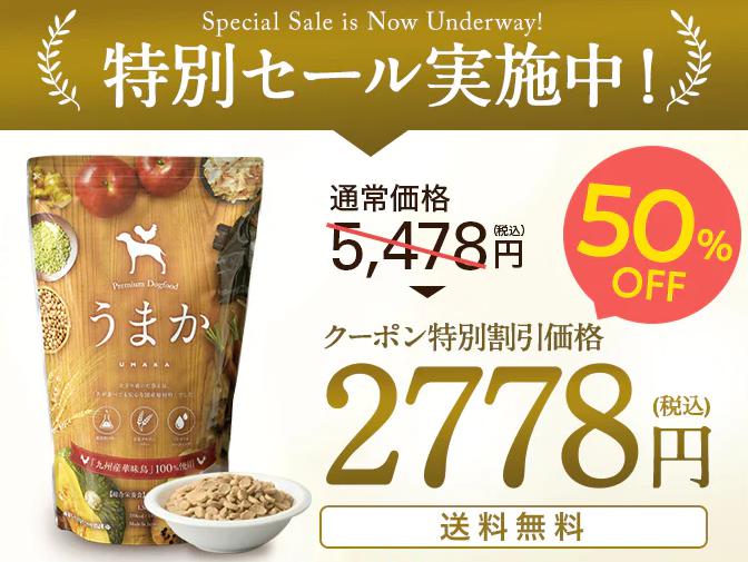ドッグフード　うまか　半額